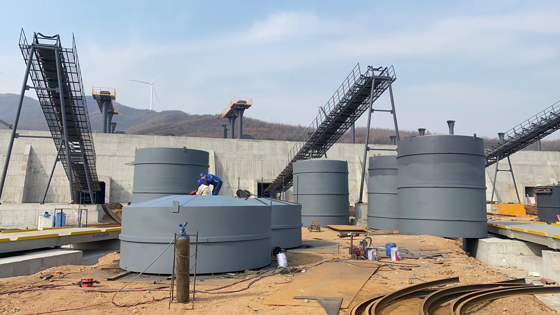 淮安骨料钢板仓河南项目大型骨料仓生产线进度