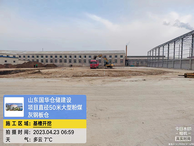 淮安大型粉煤灰钢板仓直径50米项目进场